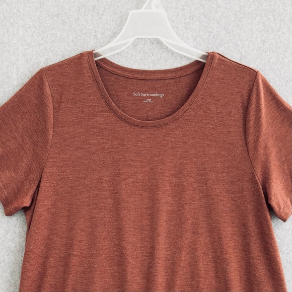 Soft Surroundings Womens Willa Tunic Top Short Sleeve Shirt Large Orange READ - Picture 2 of 16